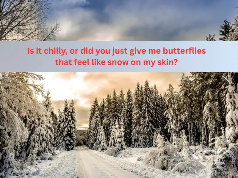 Is it chilly, or did you just give me butterflies that feel like snow on my skin