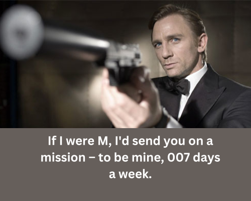 If I were M, I'd send you on a mission – to be mine, 007 days a week.