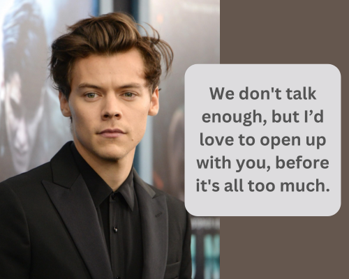 We don't talk enough, but I’d love to open up with you, before it's all too much harry style sign of time line line from sign of